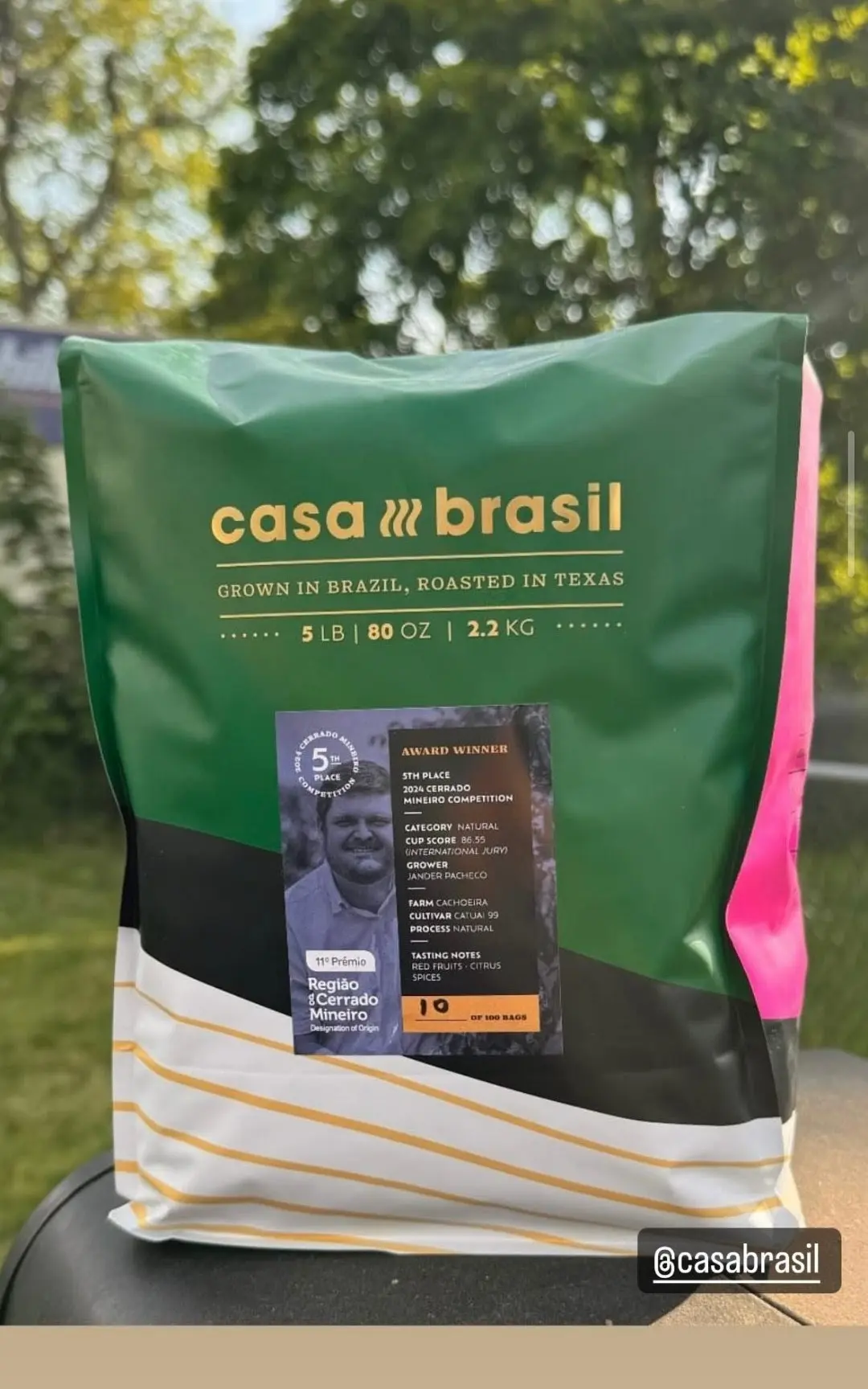 Café do Sítio São Jorge embalado pela Casa Brasil — Grown in Brazil, Roasted in Texas